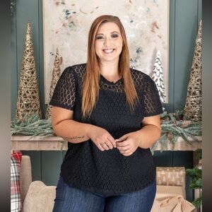 NWT Ruffled Neck Short Sleeved Lined Blouse